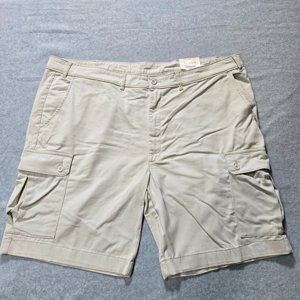 St. Johns Bay Cargo Shorts Mens 50 Beige Classic Stone Comfort Stretch High Rise